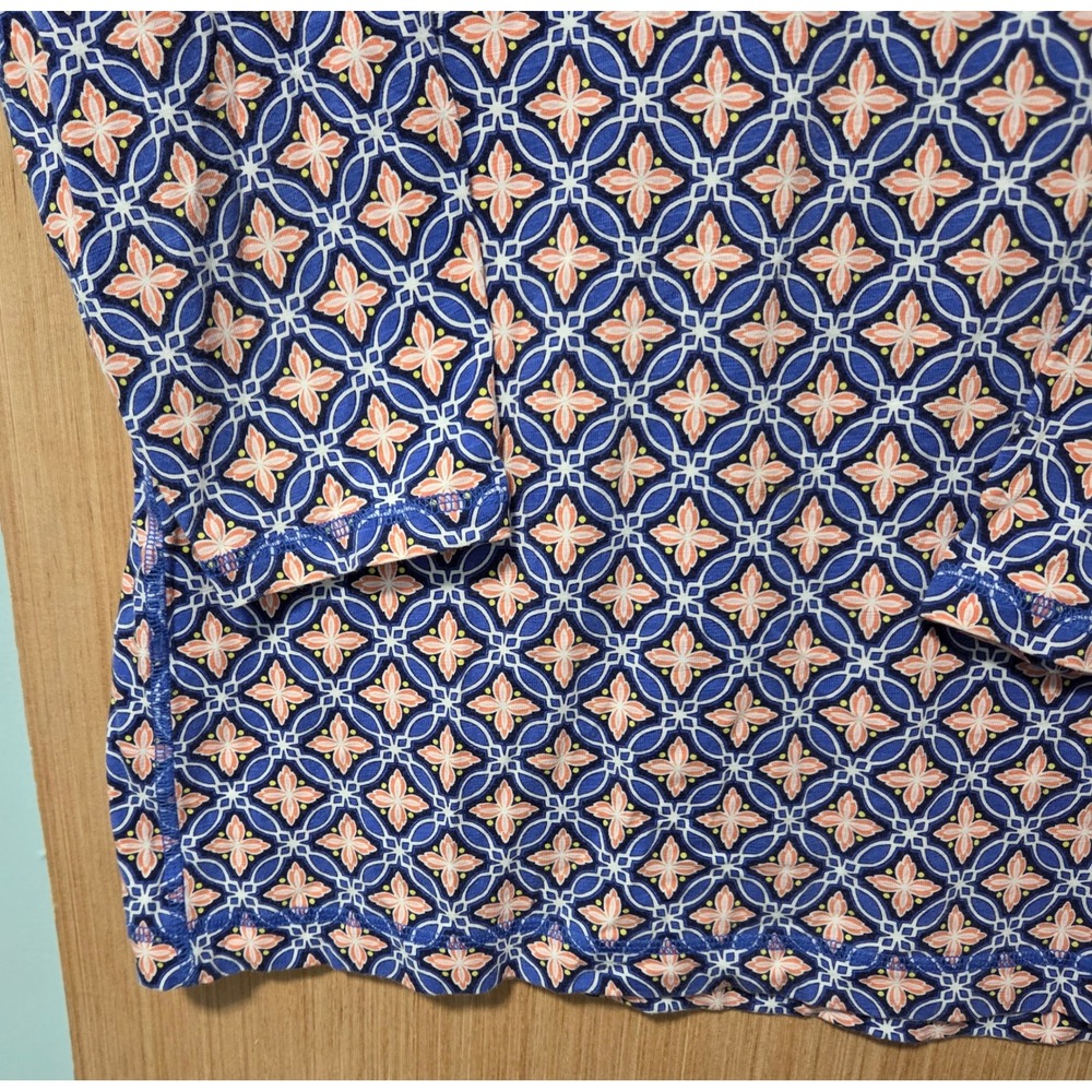 T by Talbots Size L Geometric Print Long Sleeve Knit Top Cutout Back Womens - Picture 3 of 4